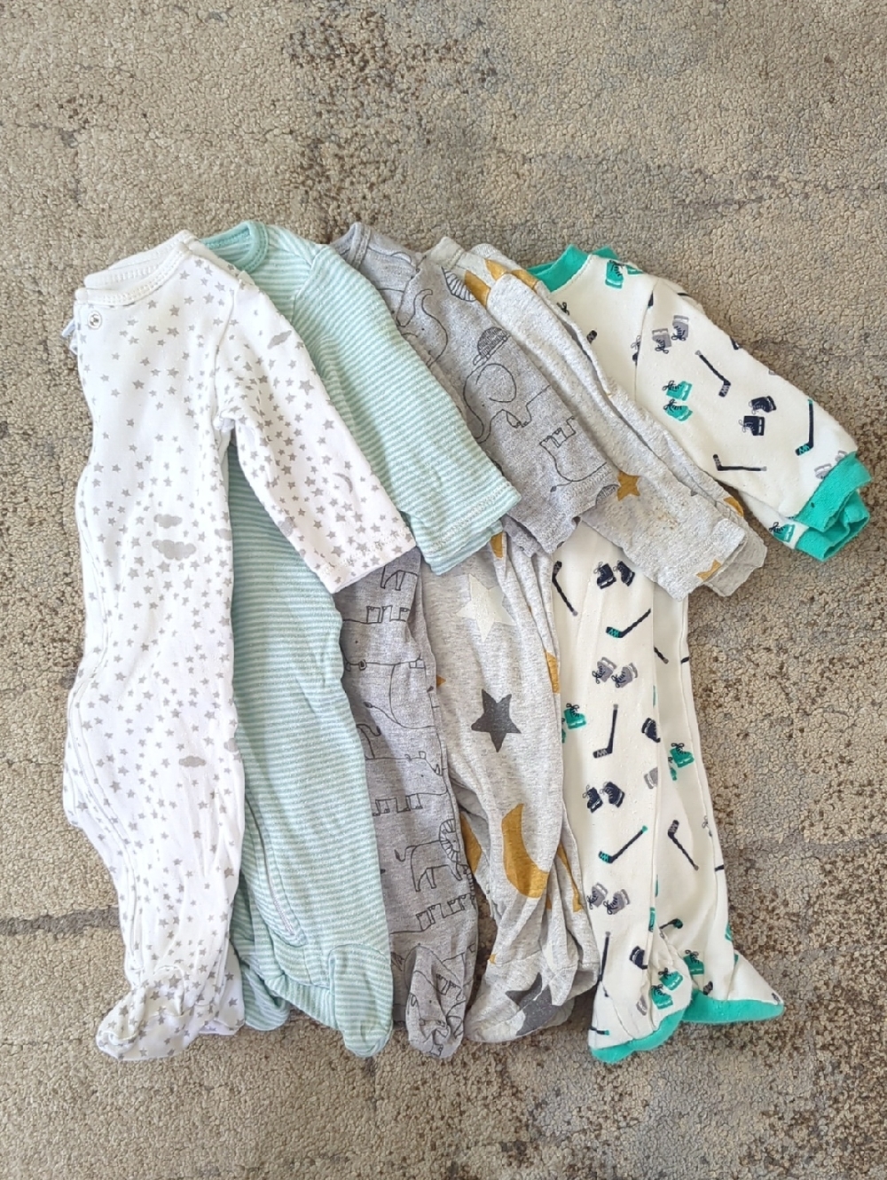 Bundle of 5 Infant Footed Sleepers